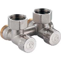 R384�Pripojovacia armat�ra jedno/dvojr�rkov� rohov� pre napojenie radi�torov  VK