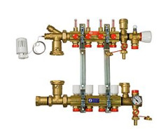 R557F�Mie�ac� kolektor pre podlahov� vykurovanie s prietokomermi